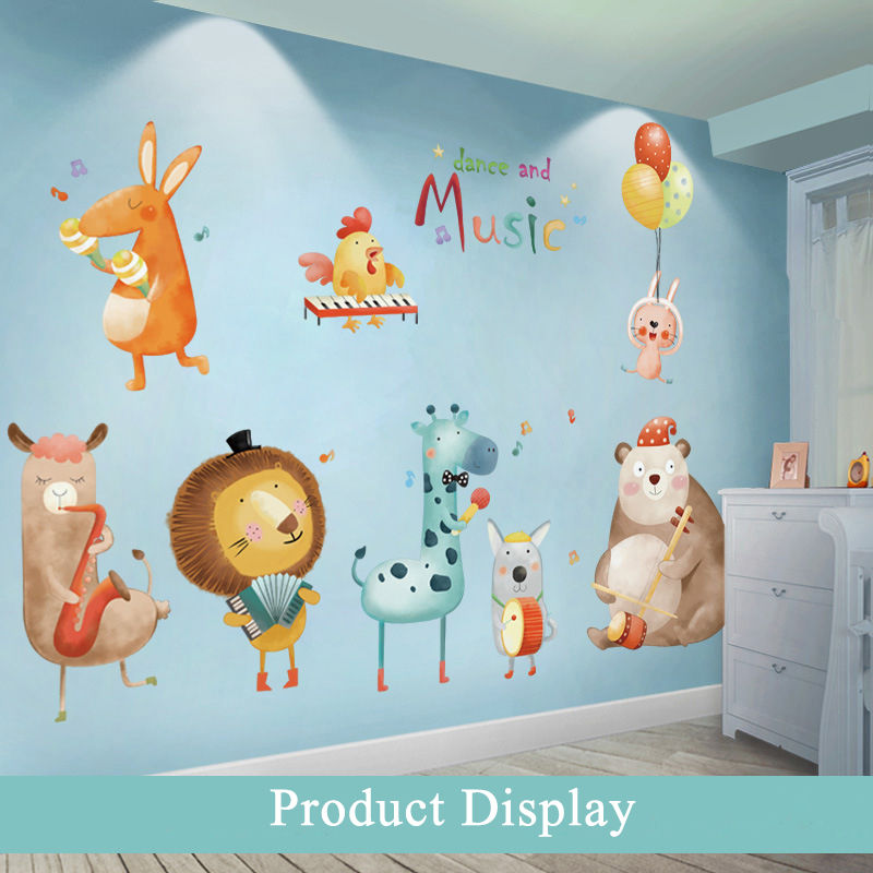 Creative Cartoon Removable 3D Wall Stickers Animal Music Party Decoration For Children Room-12