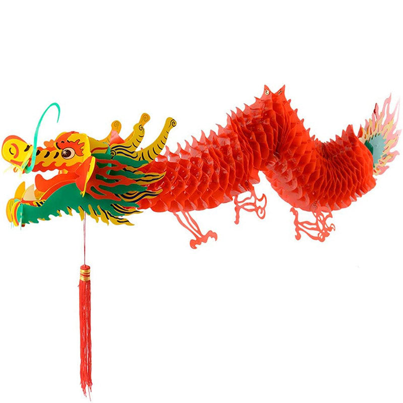 3D Chinese New Year Paper Dragon Garland Hanging Decoration New Year Party Ornaments 39 Inch