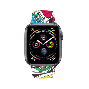 Color Printing Silicone Watch Band For Apple Watch SE/6/5/4/3/2/1(Sports Shoes)