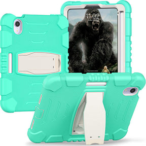 KingKong iPad Case For iPad Mini 6 Three-Layer Hybrid Protective Case With Holder-MintGreen