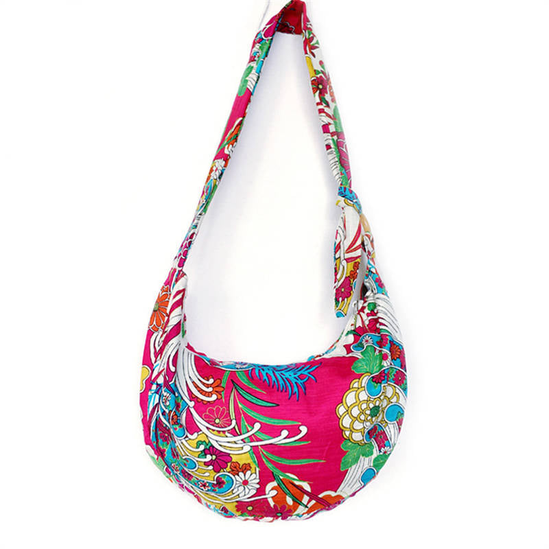 Womens Sling Crossbody Bag Ethnic Print Shoulder Bag with Adjustable Strap-U