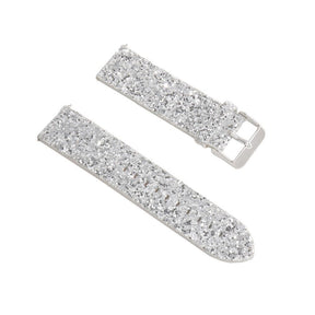 Glitter Leather Bands For Samsung S3/Galaxy Watch 46mm(Silver)