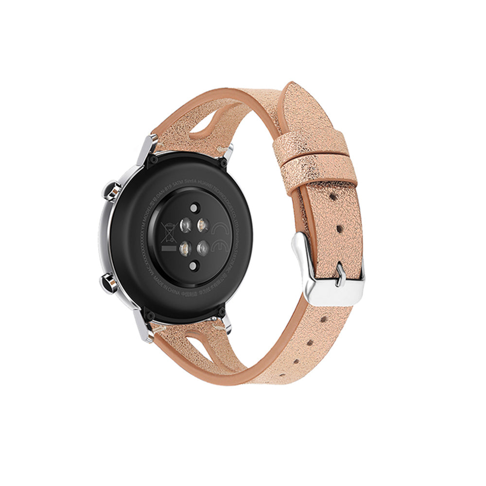 Leather Bands WIth Breathable Hole For Samsung S3/Galaxy Watch 46mm(Rose Gold)