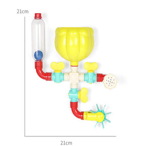 Toddler Bath Toys Rotating Water Spray Pipe Building Blocks for Ages 4-8 Years