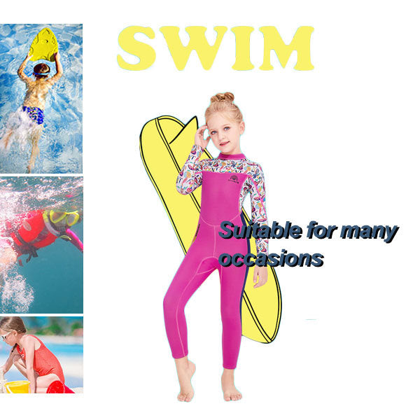 Adore 2.5MM Kids Thermal Wetsuit One-piece Thick Long Sleeve Swimsuit-M150558K-Blue