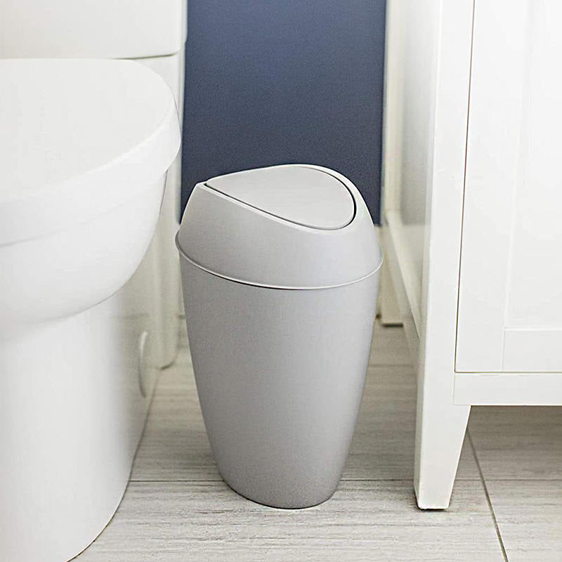 2.4 Gallon Plastic Trash Can with Swing - Gray