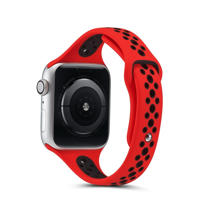 Nike Silicone Sport Breathable Watch For Apple iWatch Series-Red Black