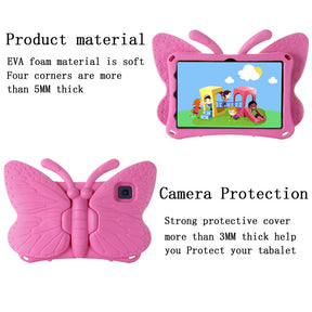 Butterfly Samsung Tablet Case for Galaxy Tab A8 10.5 Inch 2021 (SM-X200/SM-X205/SM-X207)-Rose
