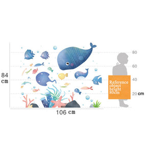 Creative Cartoon Removable 3D Wall Stickers Under The Sea World Shoal of Fish Decoration For Children Room-03