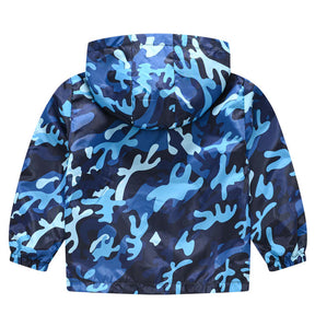 Toddler Boys Girls Cartoon Print Zip Jacket Hooded Trench Kids Casual Coats-20