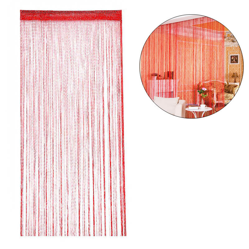 Home Decor Sequin Curtain for Doorway 37x79 inch Hanging-Red