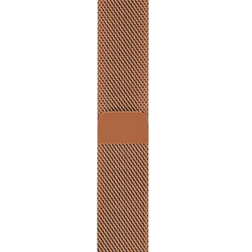 Metal Mesh Watch Watch Band With Steel Magnetic Absorption Loop For Apple Watch SE/6/5/4/3/2/1(Golden Red)
