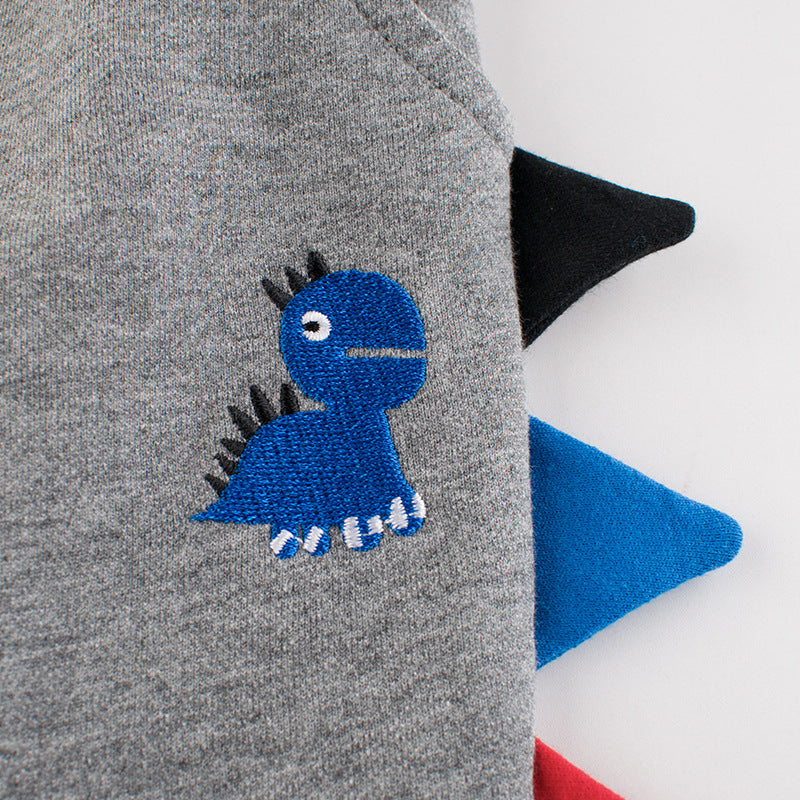 Boys Sport Jogger Athletic Pants Dinosaur Elastic Sweatpants with Pocket Size for 2-7 Years-Navy