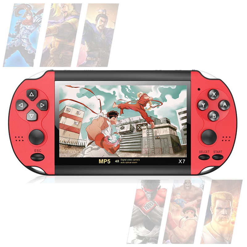 4.3 in Retro Handheld Game Console Built in Classic Games Support TV Output Music Video-Red