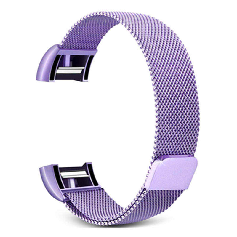 Stainless Steel Magnetic Strap For Fitbit Charge 2 Replacement Bracelets Milanese-Light Purple