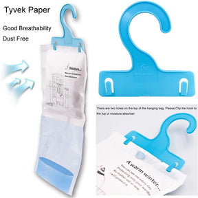 Pack of 12 Moisture Absorber Hanging Bags with Plastic Case Hook Humidity Packs