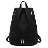 Gym Backpack with Shoe Compartment Wet Pocket for Women Travel Sports-Black