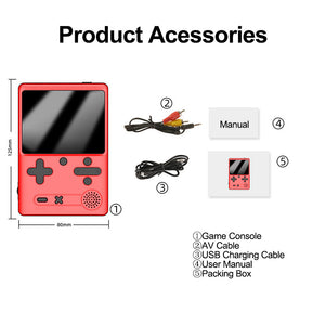 Retro Handheld Game Console 500 Classic FC Games Support Connecting TV-Red