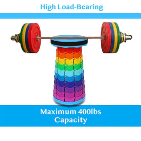 Portable Collapsible Stool 400 lb Load Capacity for Camping-Pink Rainbow