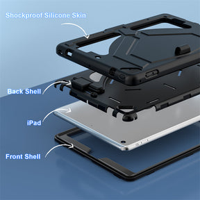 Tablet Case Rugged with Kickstand for iPad 6th/5th Generation 2018/2017-Black