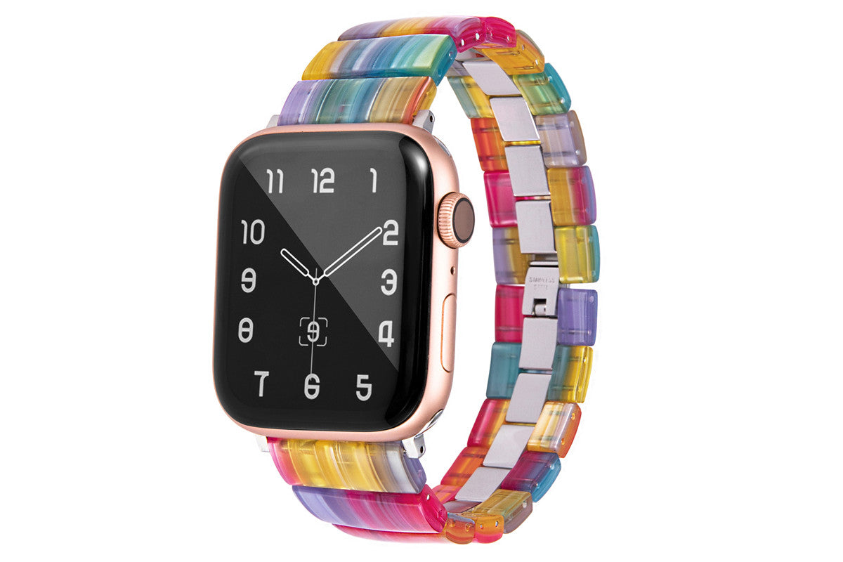 Stainless Steel & Resin Quick Release Strap Wristband for Apple iwatch - Color 04