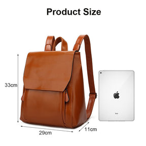 Womens Backpack PU Leather Fashion all Match Travel Bags-Brown