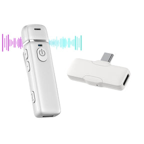 2.4G Mini Wireless Lavalier Microphone for Video Recording-White