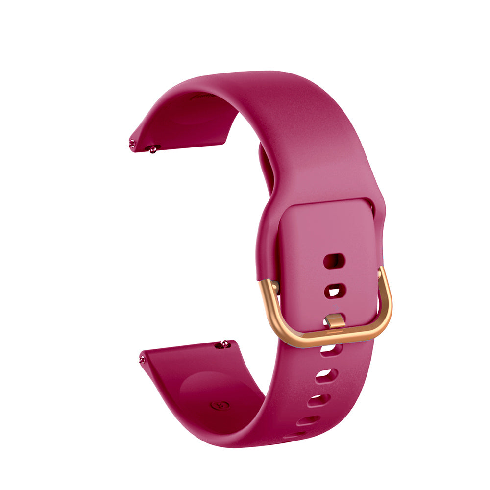 Color Silicone Watch Band Rose Gold Stainless Steel Buckle For Samsung Gear S2 Classic Samsung Galaxy Watch 42mm(Red Wine)