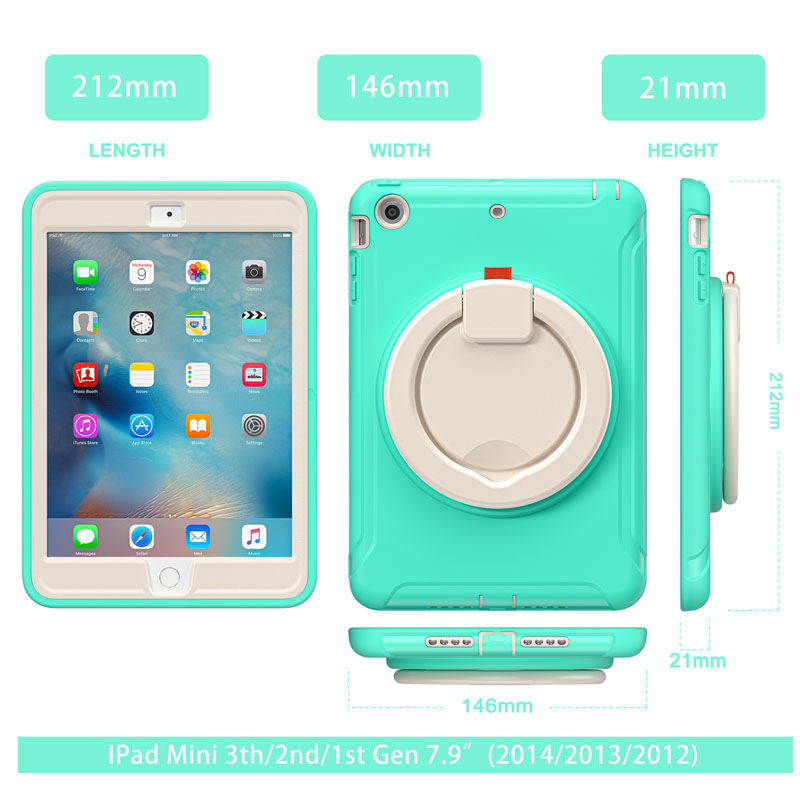 CowKing iPad Case For iPad Mini 1 2 3 With Handle Grip-Mint Green