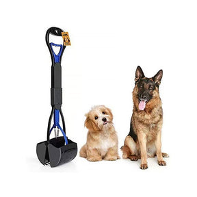 Non-Breakable Pet Pooper Scooper with Long Handle for Easy Grass and Gravel Pick Up-Blue