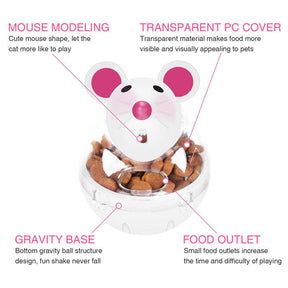 Small Cat Slow Feeder Cat Food Ball Mice Tumbler Shaped Pet Treat Ball-White