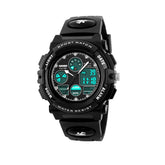 LED Multi Function Sports Waterproof Watch for Kids-Black