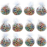 12pcs Mesh Balls - Squishy Fidget Balls Stress Reliever Party Favors