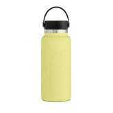 Stainless Steel Thermos Cup Wide Mouth Water Bottle for Outdoor Travel-Pineapple Yellow