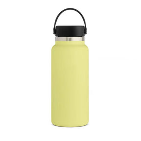 Stainless Steel Thermos Cup Wide Mouth Water Bottle for Outdoor Travel-Pineapple Yellow