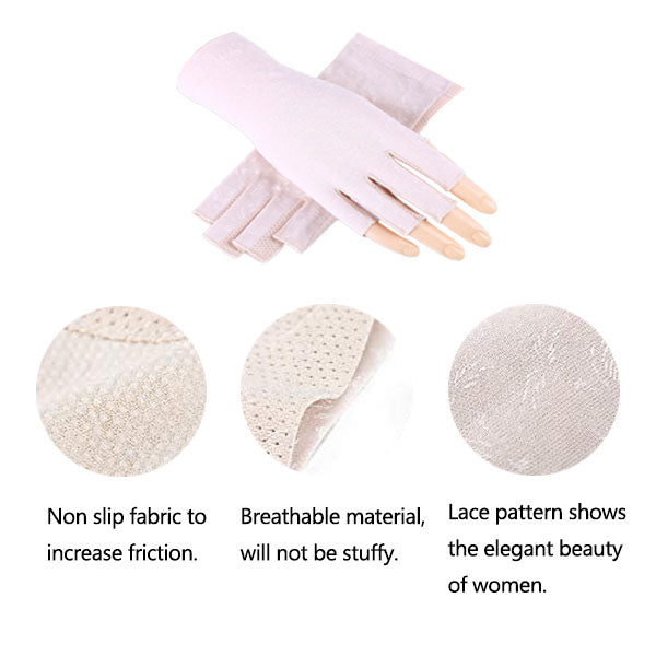4 Pairs Women Gloves Summer Sunscreen Fingerless Gloves UV Protection Half Finger Gloves-A