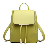 Fashion PU Leather Women Backpack Anti-theft Travel Bag-Green