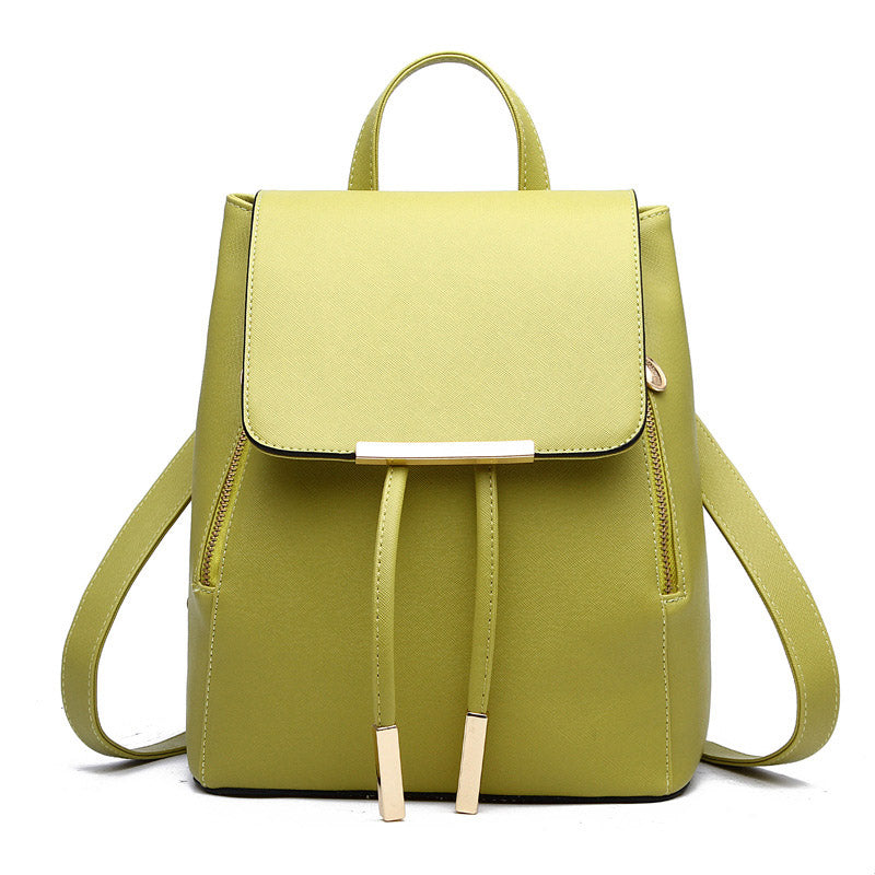 Fashion PU Leather Women Backpack Anti-theft Travel Bag-Green