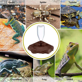 New Reptile Water Bowl Automatic Reptile Water Fountain for Lizards Snake-Brown