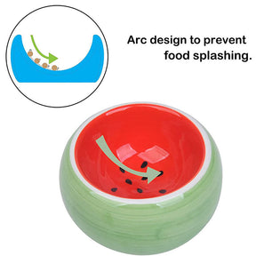 2 Pcs Hamster Ceramic Food Bowl Water Feeding Dish-A