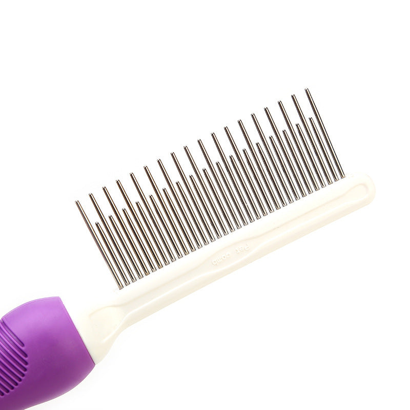 Pet Comb with Long Short Stainless Steel Teeth for Removing Matted Fur Safe Gentle Brush