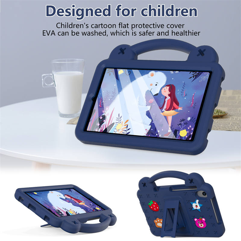 Strawberry Tablet Case with Shoulder Strap Stand for Samsung Galaxy Tab A 8.4 inch 2020-NavyBlue