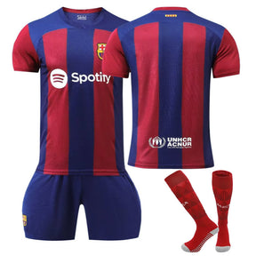 Barca Home Training Jersey 2023/2024 Soccer Outfits for Adults Kids