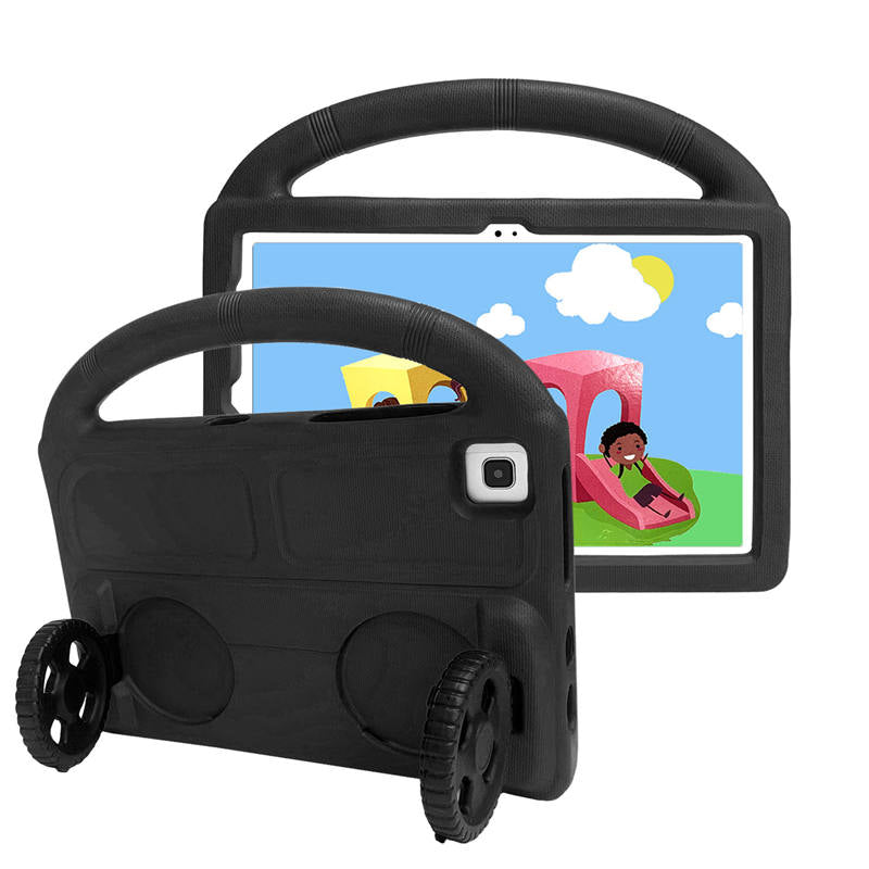 Wheel Samsung Tablet Case For Tab S P6 Lite/A7 (2020)/S5E (2019) Shockproof Stand Cover With Handle Stand-Black