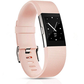 Replacement Strap For Fitbit Charge 2 Silicone Adjustable Sports Wristband-Light Pink