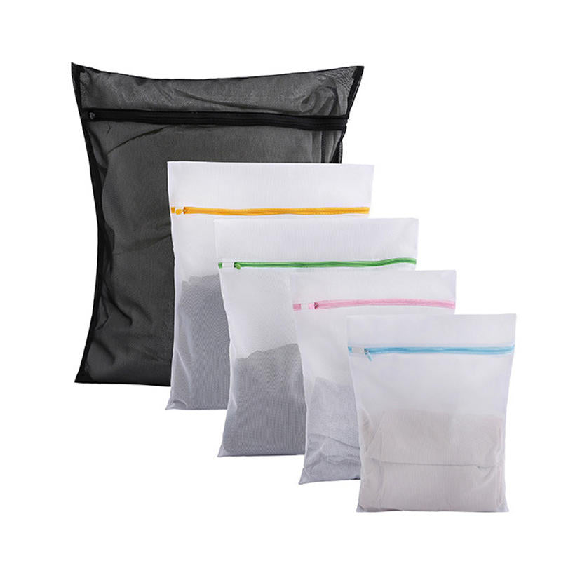 5Pcs Mesh Laundry Bags for Delicates with Plastic Zipper Travel Storage Organize Bag for Blouse Underwear