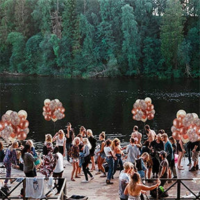 60 PACK Rose Gold Balloons + Confetti Balloons Rosegold Balloons for Parties Baby Shower Graduation Engagement Wedding