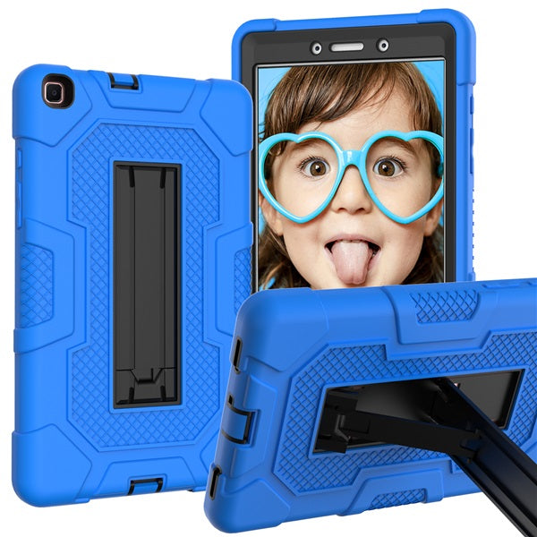 B3 Robot Tablet Case Silicone Shockproof Protective Stand Cover For Samsung Galaxy Tab A 8.0 T290/T295(2019)-DarkBlue&Black