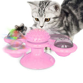 Windmill Massage Cat Toys with Catnip Ball Bell For Indoor-Pink