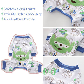 Cartoon Aliens Dog Pajamas Stretchy Cool 4 Legs Jumpsuit for Summer